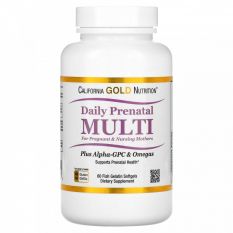 California Gold Nutrition, daily Prenatal MULTI, 60 гел. капс.