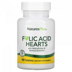 Natural Plus, Folic Acid Hearts, 90 таб.