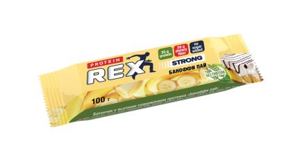 Protein Rex, Strong Протеиновый батончик баноффи пай, 100 г.