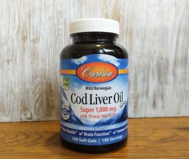 Carlson Labs, Norw Cod Liver Oil 280 мг Omega-3s + 10 мкг (400 iu) D3 100 мини капс.