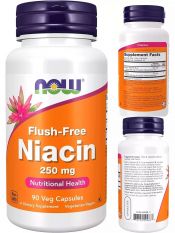 NOW, Flush-Free Niacin 250 мг. 90 капс.