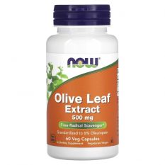 NOW,Olive Leaf Extract 500 mg, 60 капс.