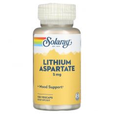 Solaray, Lithium Aspartate , 5 мг, 100 капс.