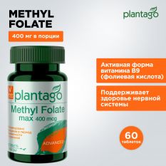 Primekraft(Plantago), Methyl Folate 400 mcg,60 таб.