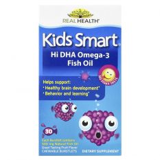 Kids Smart, омега-3 и ДГК, 30 жеват. лопающихся капс.