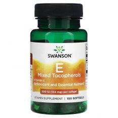 Swanson,E-200(mixed tocopherols), 100 гелькапс.