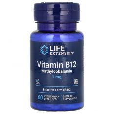 Life Extension, Vitamin B12 Methylcobalamin 1мг, 60 жеват. таб.