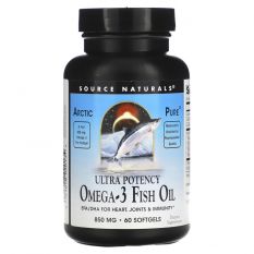 Source Naturals,Ultra Potency Omega-3 Fish Oil, 60 гел.капс.