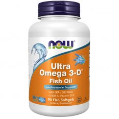 NOW, Ultra Omega 3 -D (600 EPA/300 DHA), 90 гел. капс.