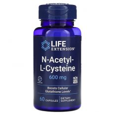 Life Extension, N-ацетил-L-цистеин, 600 мг, 60 капс.