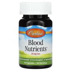 Carlson Labs, Blood Nutrients 28 мг Iron, 40 капс.