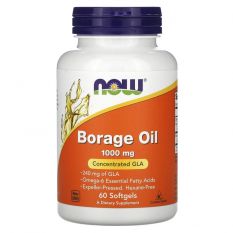 NOW, Borage OIL 1000 мг, 60 гель. капс.