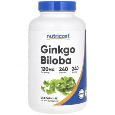 Nutricost, Ginkgo Biloba 120 мг, 240 капс.