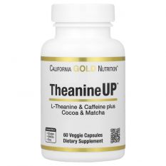 California Gold Nutrition -TheanineUP™ L-Theanine & Caffeine plus Cocoa & Matcha 60 капс.