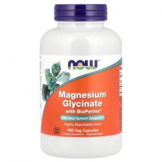 NOW, Magnesium Glycinate with BioPerine, 180 капс.