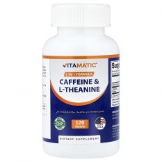 Vitamatic, Caffeine and L-Theanine, 120 таб.