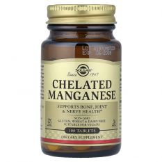 Solgar, Chelated Manganese 8 мг, 100 таб.