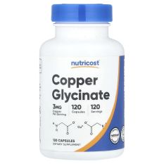 Nutricost, Copper Glycinate 3 мг, 120 капс