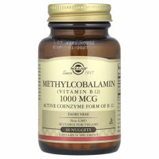 Solgar, Витамин B-12 Methylcobalamin 1000 мкг сублингвальный, 60 таб.