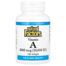 Natural Factors, (витамин A 10000 IU) 180 гель. капс.