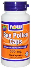 NOW, Bee Pollen 500 мг, 100 капс.