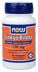 NOW, Ginkgo Biloba 120 мг, 50 капс.