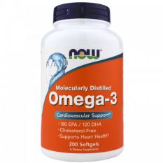 NOW, Omega-3 1000 мг. 200 капс.
