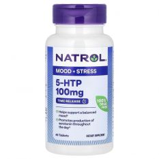 NATROL, 5-HTP медленное высвобождение, с повышенной силой действия 100 мг. 45 таб.