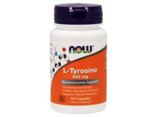 NOW, Tyrosine 500 мг, 60 капс.