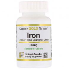 California Gold Nutrition, Iron 36 мг, 90 капс.
