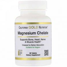 California Gold Nutrition, Magnesium Chelate, 90 таб.