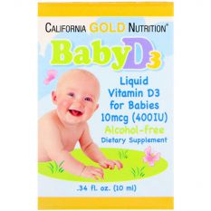 California Gold Nutrition, Baby Vitamin D3 Drops, 400 IU