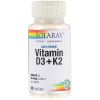 Solaray, Vitamin D3 + K2, Soy-Free, 60  капс.