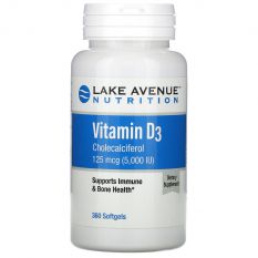 LAKE AVENUE Nutrition, Vitamin D3 5000 МЕ, 360 гел. капс.