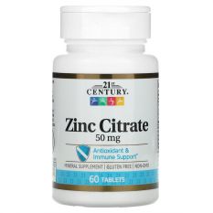 21st Century, Zinc Citrate 50 мг. 60 таб.