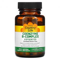 Country Life, Коферментный комплекс витаминов группы B, улучшенная формула, 60 капс.