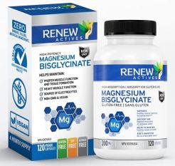 Renew Actives, Magnesium Bisglycinate 200 мг, 120 капс.